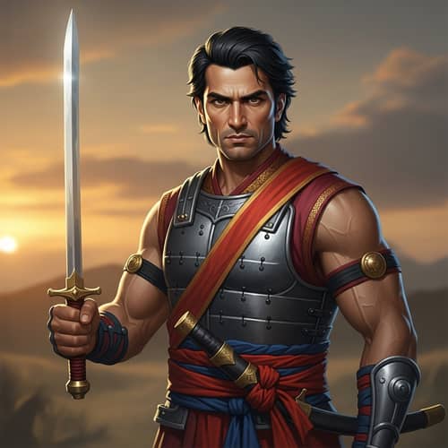 Muscular South Asian Man | Traditional Warrior with Sword