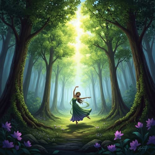 Dance of Light in a Mystical Forest