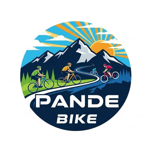 Beautiful Cyclists Mountain Ride Logo | Pande Bike