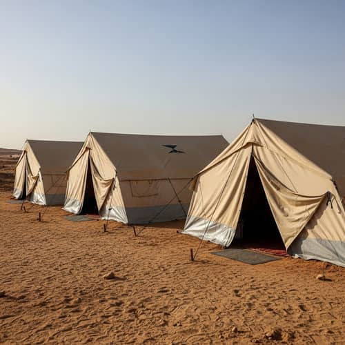 Temporary Tent Shelters for Displaced Individuals in Gaza