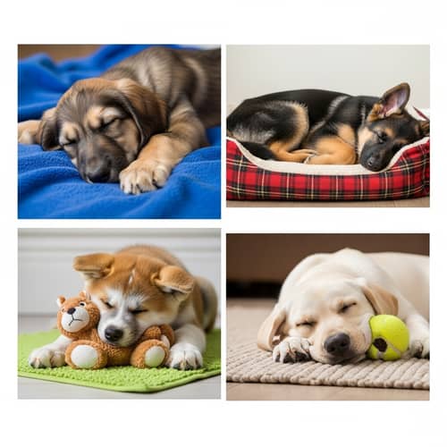 Adorable Puppy Sleeping Scene - Diverse Breeds Napping Peacefully