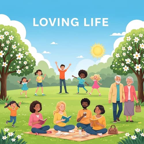 Loving Life - Diverse Community Embracing Joyful Moments