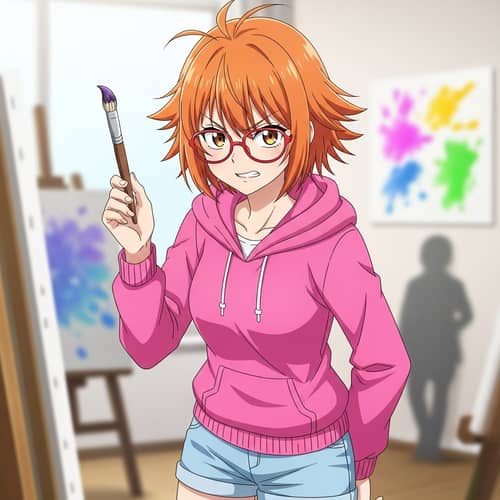 Akane Shinjou: Female Anime Character with Bright Orange Hair