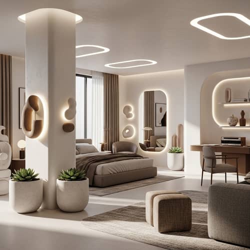 Aesthetic & Modern 3D Interior Design | Sleek Walls, Warm Lighting