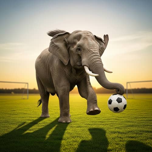 Elephant Playing Soccer - Fun and Entertaining Match