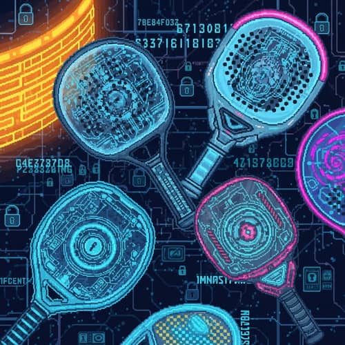 Futuristic Sports Paddles in Pixel Art Style