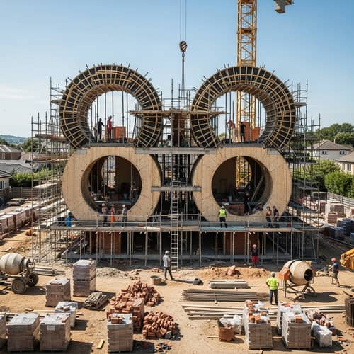Unique Figure Eight-Shaped House Under Construction