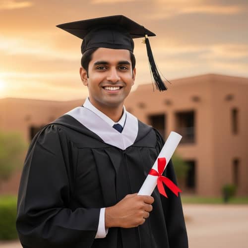 Proud Indian Graduate in Traditional Gown | Graduation Photo
