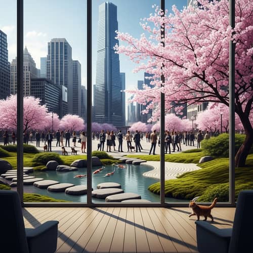 Urban Life vs Zen Garden: A Harmony of Contrasts