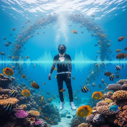 Surreal Underwater Scene with African American Rapper | Unique Style