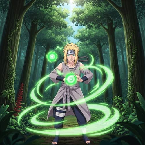 Magical Anime Character Tsunade in Enchanted Forest