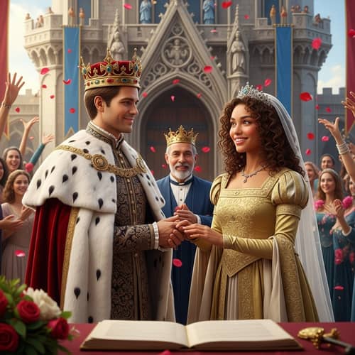 Caucasian Prince & Tan-Skinned Princess Royal Wedding Ceremony