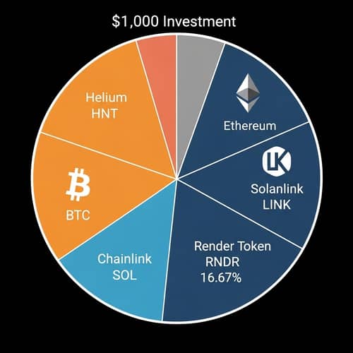 Diversified Cryptocurrency Investment Pie Chart