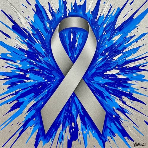 Abstract Expressionism Artwork in Child Abuse Awareness Colors