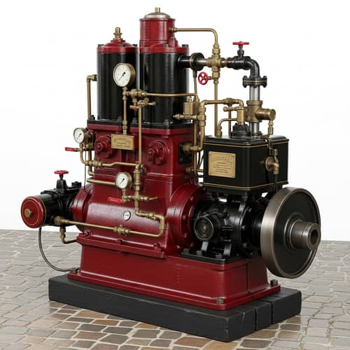 Vintage Gas Engine: Sturdy Steel & Iron Components