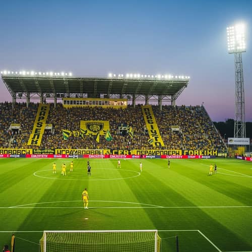 FC Sheriff Stadium in Transnistria: Yellow & Black Football Excitement