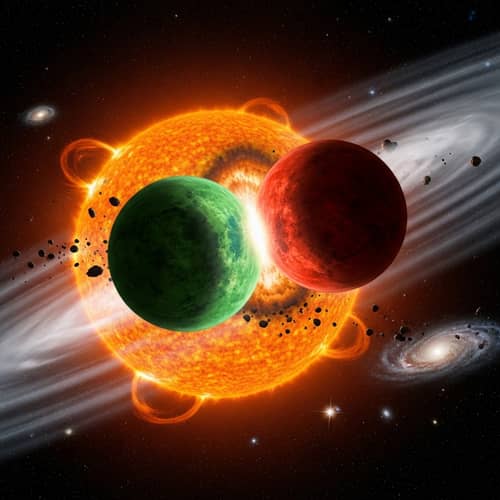 Cosmic Planetary Collision in Twin Star System