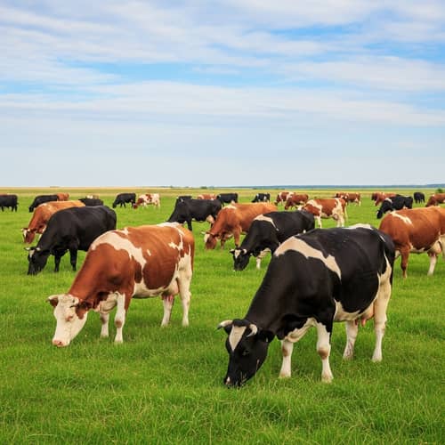 Picturesque Countryside Scene with Grazing Cows | Rural Life