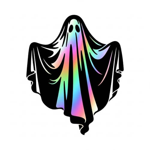 Black & White Ghost Stencil with Holographic Interior