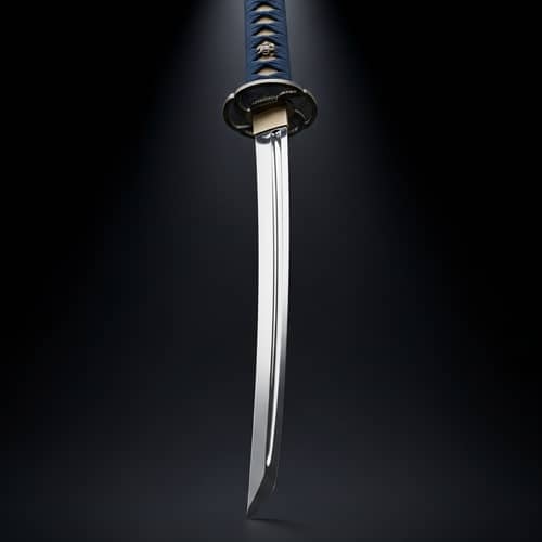 Elegant Japanese Katana Sword on Black Background