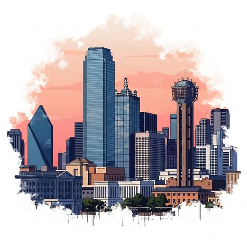 Dallas Skyline Abstract Art | Modernity and Tradition Blend