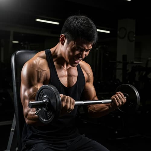 Asian Male Bodybuilder Spotlight Workout | Gym Shadow Focus