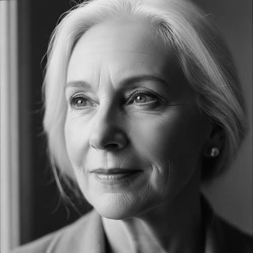 Timeless Beauty: Monochromatic Portrait of Mature Woman