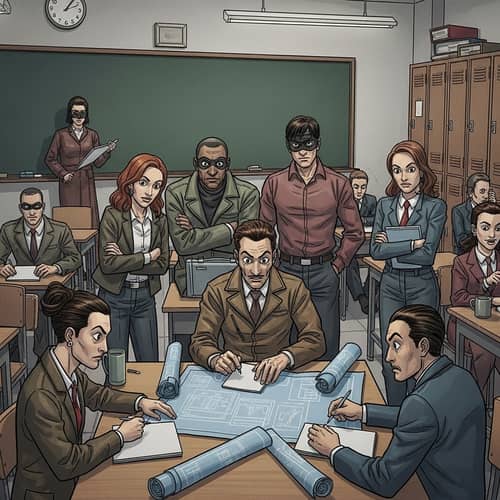 School Heist Planning | Intriguing Comic Style Scene