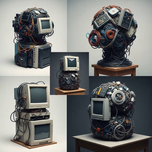 Innovative Digital Collage of Recycled Sculptures | Artistic Filters