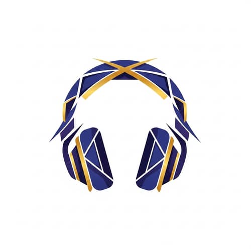 Focus & Productivity: Abstract Headphone Logo Design