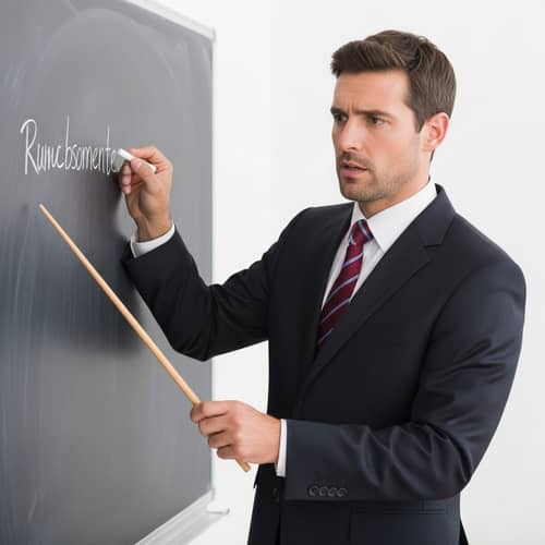 British Male Teacher Explaining Complex Subject
