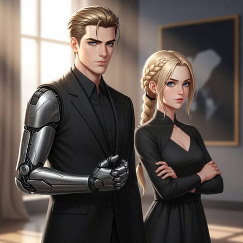 Edward Elric & Winry Rockwell: Determination & Grace in Black Attire