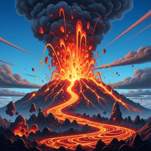 Abstract Volcanic Eruption Art