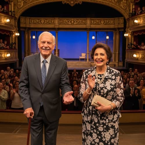 Joyful Elderly Couple in Theater | Theater Visit Excitement
