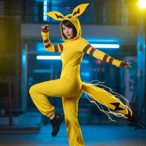 Female Pikachu Costume Model | Pikachu Cosplay Dress