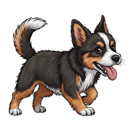 Enthusiastic Dog Leaning Forward with Panting Tongue and Sparkling Eyes