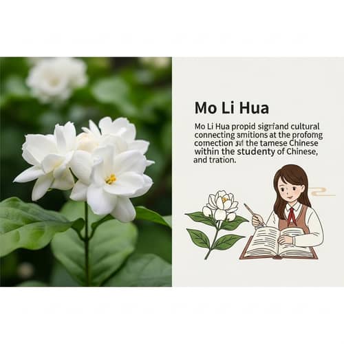 Mo Li Hua Jasmine Flower Illustration: Symbolism in Chinese Traditions