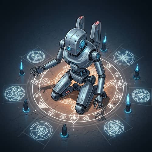 Futuristic Robotic Ceremony Illustration