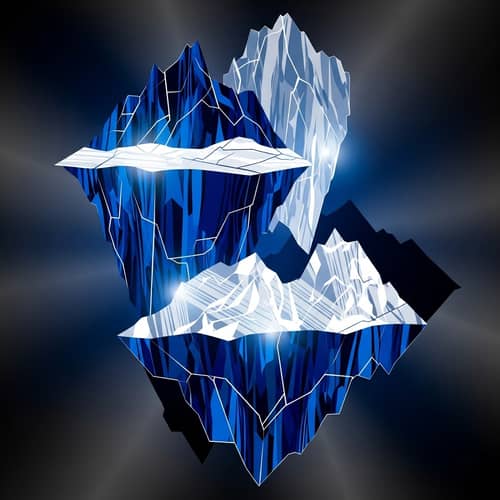 Abstract Icebergs Art | Deep Blues, Bright Whites