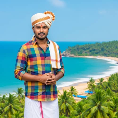 Traditional Tamil Attire in Tamilnadu: South Asian Man