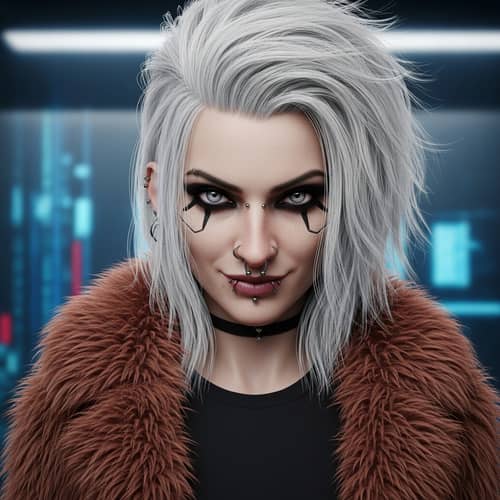 Futuristic Cyberpunk Female Character in High-Definition Digital Art
