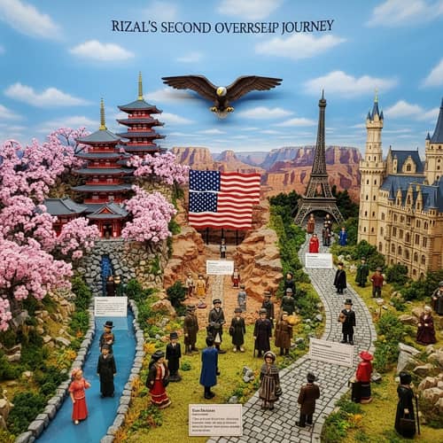 Rizal's Second Travel: Japan, US & European Countries Diorama