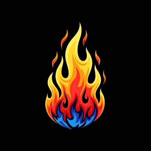 Vibrant Fire Flame Logo Design
