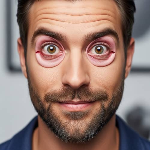 Unique Eyelid Flipping by Handsome Man