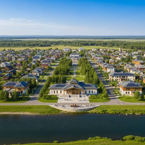 Eco-Friendly Buryat-Style Village by River | Community Center