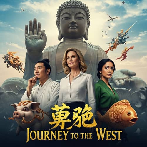 Journey to the West Movie Poster: Vibrant & Dynamic Visual with Mythical Creatures