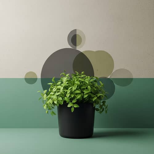 Black Planter and Green Plant Background Design Ideas