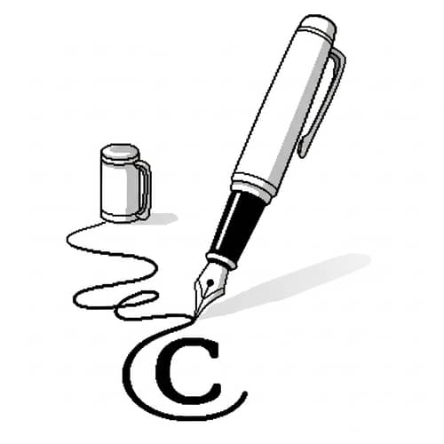Book Copyright Illustration by Fountain Pen