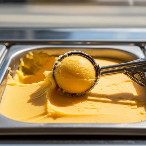 Lemon Sorbet Delight | Old-Fashioned Ice Cream Parlor Scene