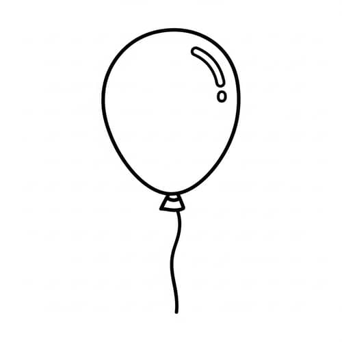 Simple Birthday Balloon Coloring Page for 2-Year-Olds